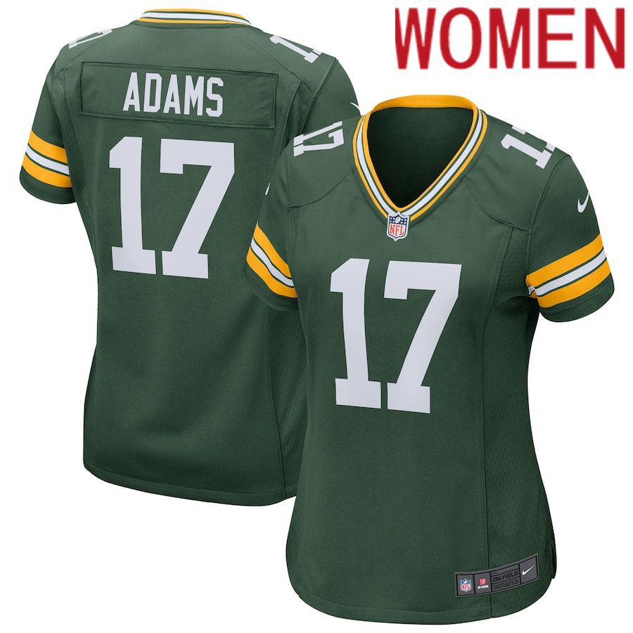 Women Green Bay Packers 17 Davante Adams Green Nike Game NFL Jersey